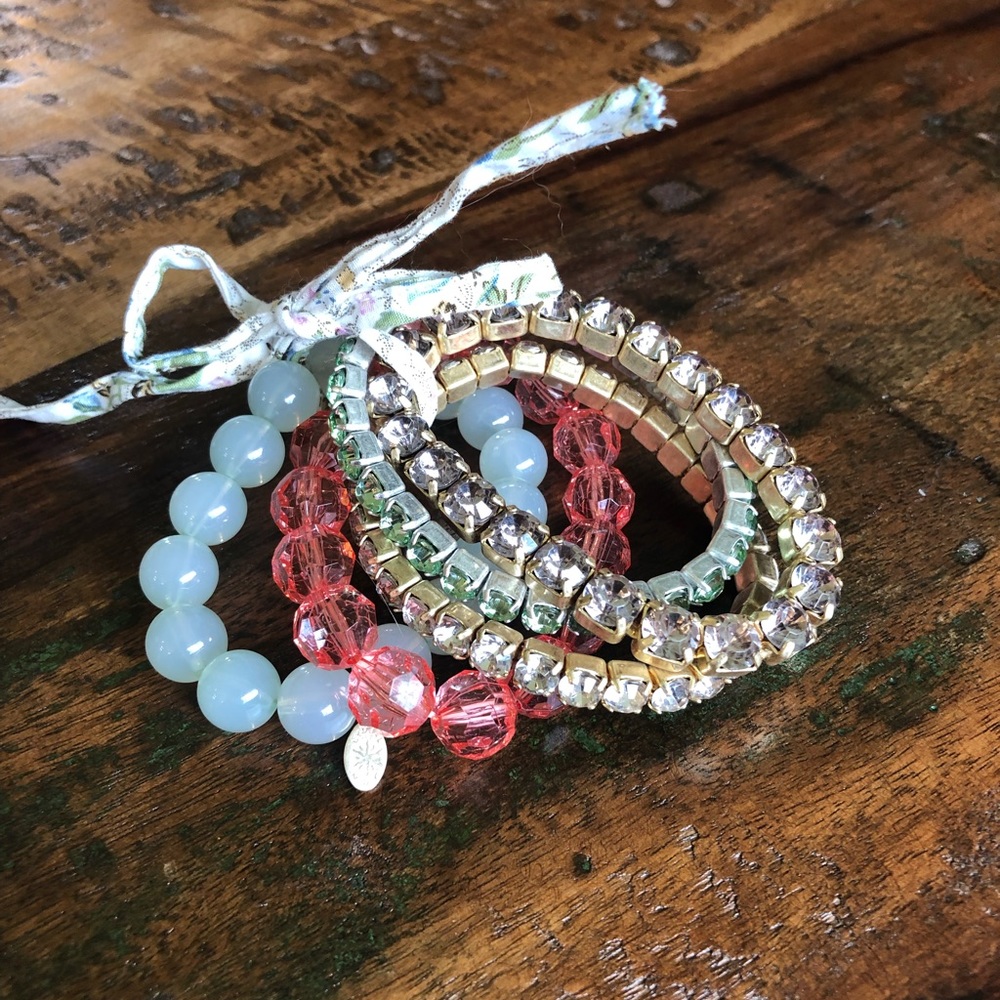 Set of 5 Multi Colored Stretch Bracelets